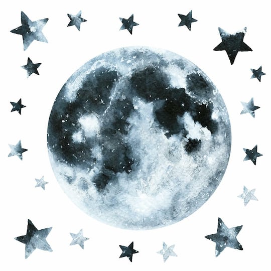 RoomMates Moon Glow In The Dark Peel & Stick Giant Decals